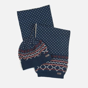 Barbour Rothbury Fairisle Knit Beanie and Scarf Set