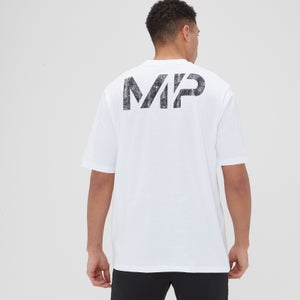 MP メンズ グリット グラフィック オーバーサイズ Tシャツ - ホワイト