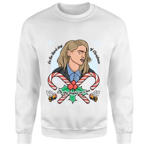 On The Third Day Of Christmas My Dog Stepped On A Bee Amber Heard Christmas Sweatshirt - White