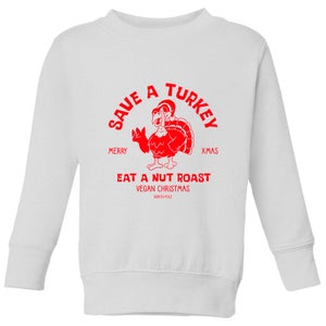 Save A Turkey Eat A Nut Roast Kids' Sweatshirt - White