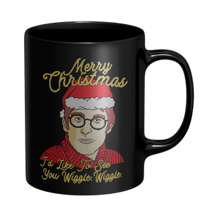 Merry Christmas I'd Like To See You Wiggle Wiggle Mug - Black