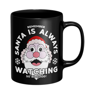 Santa Is Always Watching Mug - Black