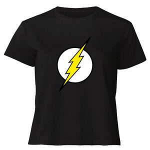 Justice League Flash Logo Women's Cropped T-Shirt - Black