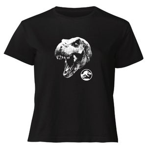 Jurassic Park T Rex Women's Cropped T-Shirt - Black