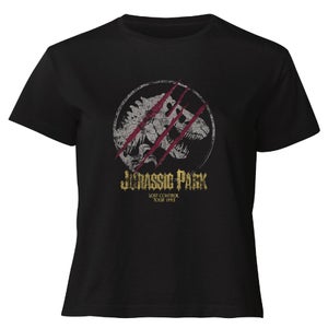 Camiseta corta Lost Control para mujer de Jurassic Park - Negro