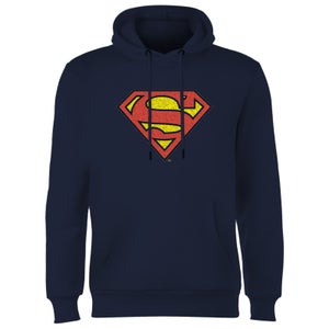 Official Superman Crackle Logo Hoodie - Navy