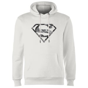 Marble Superman Logo Hoodie - White