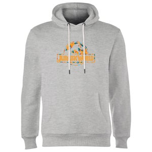 Jurassic Park Logo Tropical Hoodie - Grey