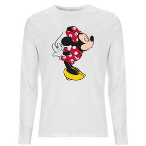 Disney Mickey Mouse Minnie Split Kiss Men's Long Sleeve T-Shirt - White