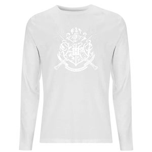 Harry Potter Hogwarts House Crest Men's Long Sleeve T-Shirt - White