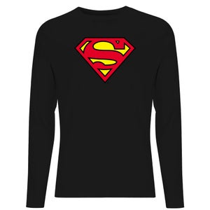 Official Superman Shield Men's Long Sleeve T-Shirt - Black