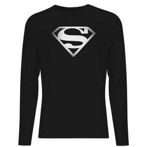Camiseta de manga larga para hombre Spot Logo de Superman - Negro
