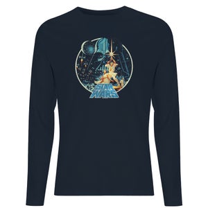 Star Wars Classic Vintage Victory Men's Long Sleeve T-Shirt - Navy