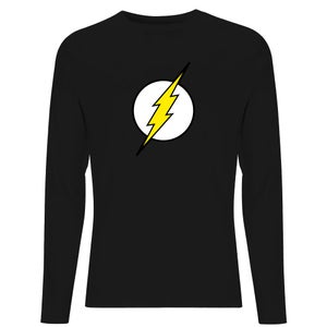Justice League Flash Logo Men's Long Sleeve T-Shirt - Black