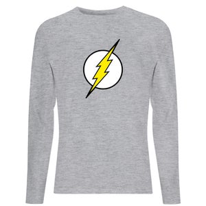 Justice League Flash Logo Men's Long Sleeve T-Shirt - Grey