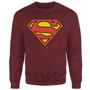 Official Superman Crackle Logo Sweatshirt - Burgundy