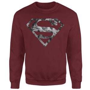 Marble Superman Logo Sweatshirt - Burgundy