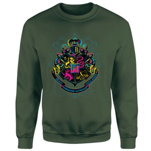 Harry Potter Hogwarts Neon Crest Sweatshirt - Green