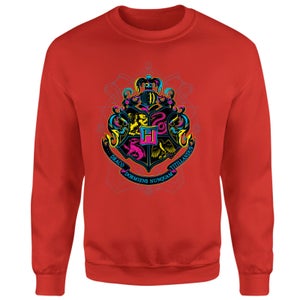 Harry Potter Hogwarts Neon Crest Sweatshirt - Red