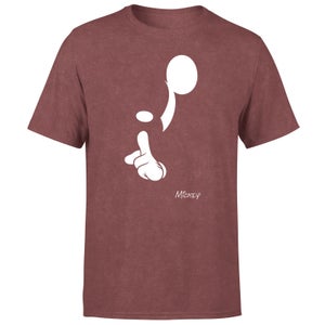 Shush Men's T-Shirt - Burgundy Acid Wash