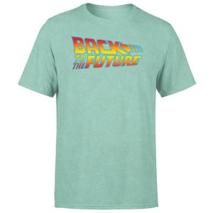 Back To The Future Classic Logo Men's T-Shirt - Mint Acid Wash