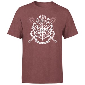 Harry Potter Hogwarts House Crest Men's T-Shirt - Burgundy Acid Wash