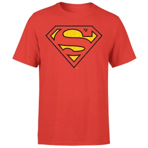 Official Superman Crackle Logo Men's T-Shirt - Red