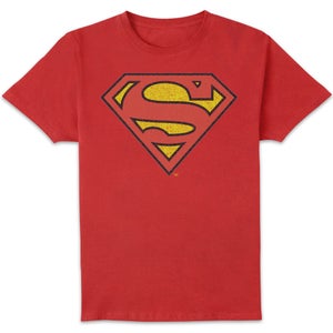 Official Superman Crackle Logo Men's T-Shirt - Red