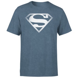 Superman Spot Logo Men's T-Shirt - Navy Acid Wash