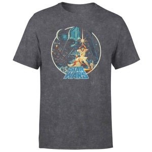 Star Wars Classic Vintage Victory Men's T-Shirt - Black Acid Wash