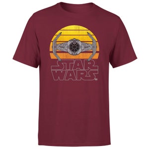 Star Wars Classic Sunset Tie Men's T-Shirt - Burgundy