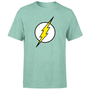 Justice League Flash Logo Men's T-Shirt - Mint Acid Wash