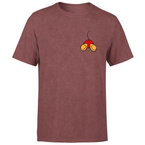 Disney Mickey Mouse Backside Men's T-Shirt - Burgundy Acid Wash