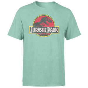 Jurassic Park Logo Vintage Men's T-Shirt - Mint Acid Wash