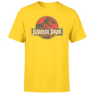 Jurassic Park Logo Vintage Men's T-Shirt - Yellow