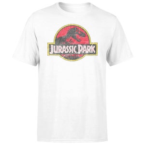 Jurassic Park Logo Vintage Men's T-Shirt - White