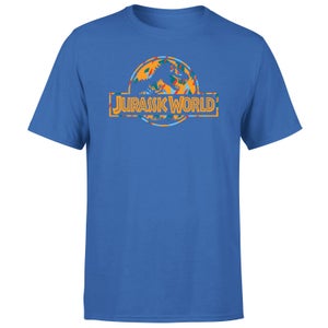 Jurassic Park Logo Tropical Men's T-Shirt - Blue