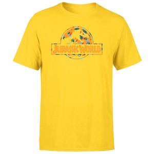 Jurassic Park Logo Tropical Men's T-Shirt - Yellow