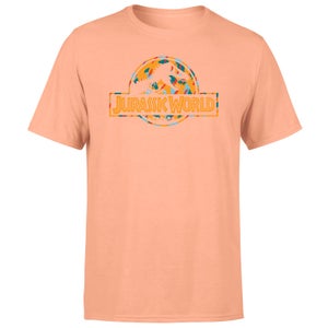 Jurassic Park Logo Tropical Men's T-Shirt - Coral