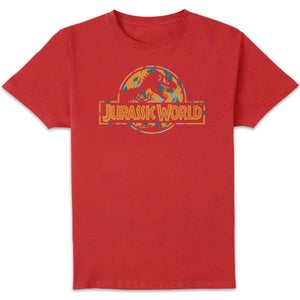 Jurassic Park Logo Tropical Men's T-Shirt - Red