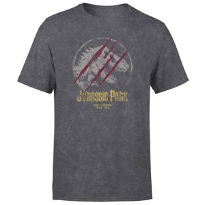 Jurassic Park Lost Control Men's T-Shirt - Black Acid Wash