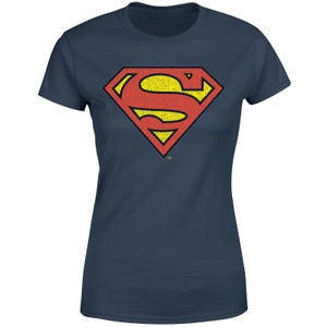 Official Superman Crackle Logo Women's T-Shirt - Navy