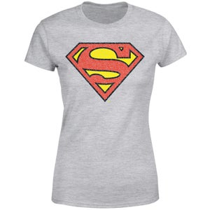Official Superman Crackle Logo Women's T-Shirt - Grey