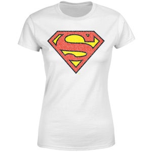 Official Superman Crackle Logo Women's T-Shirt - White