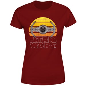 Star Wars Classic Sunset Tie Women's T-Shirt - Burgundy