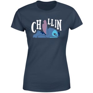 Disney Lilo And Stitch Chillin Women's T-Shirt - Navy