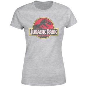 Jurassic Park Logo Vintage Women's T-Shirt - Grey