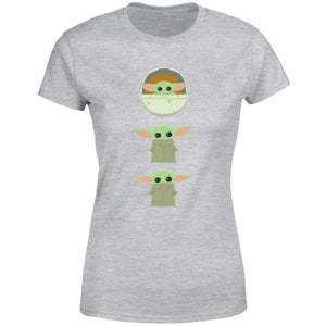 The Mandalorian The Child Poses Women's T-Shirt - Grey