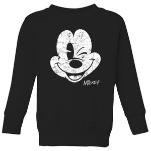 Disney Mickey Mouse Worn Face Kids' Sweatshirt - Black