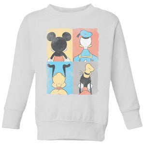 Disney Donald Duck Mickey Mouse Pluto Goofy Tiles Kids' Sweatshirt - White